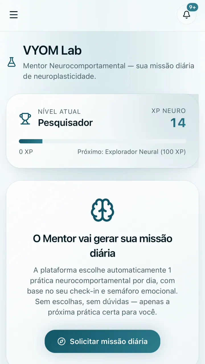 Tela da plataforma VYOM: VYOM Lab